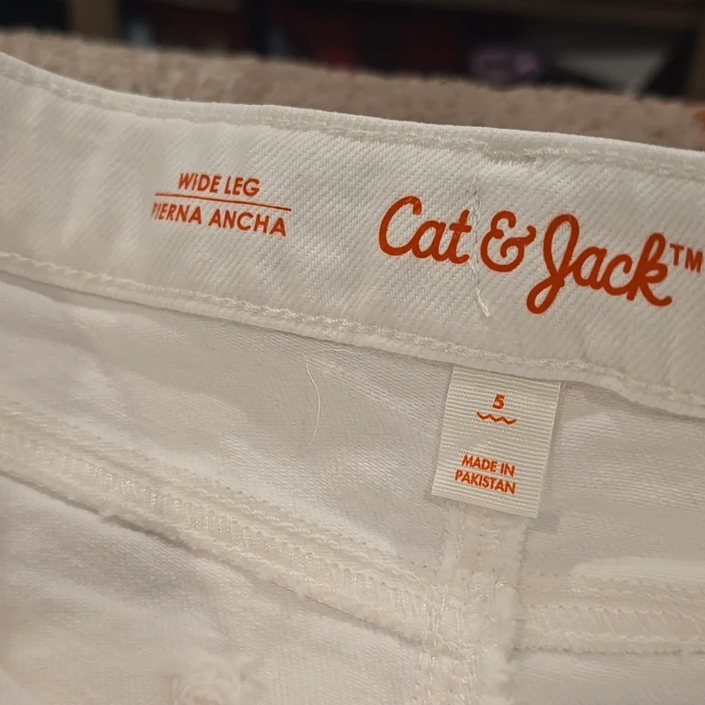 ❤️10/$13 New Cat & Jack White Wide-Leg Pants Jeans